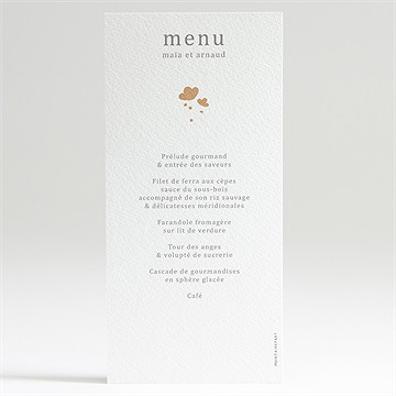 Menu mariage gravure - Dos du menu