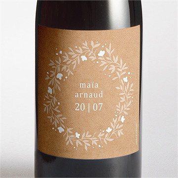 Etiquette de bouteille mariage gravure