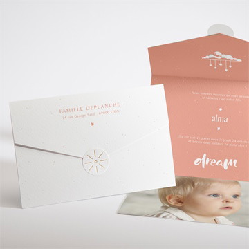 Faire-part naissance tout en un naissance fille