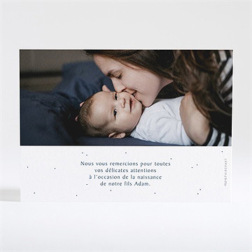 Remerciement naissance tout en un naissance - Dos de la carte