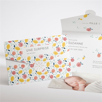 Faire-part naissance acidulé