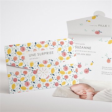 Faire-part naissance acidulé