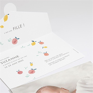 Faire-part naissance acidulé - Intérieur du faire-part