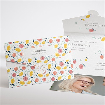 Carte invitation départ à la retraite bye bye acidulé