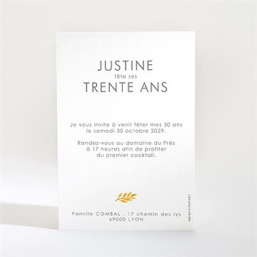 Invitation anniversaire petit oiseau - Dos de l'invitation