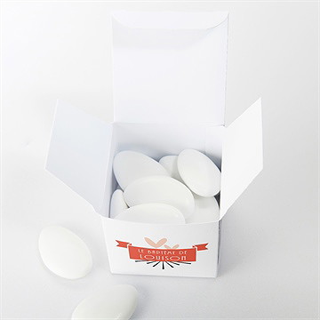 Boîte de dragées baptême petit photomaton - Intérieur de la boîte