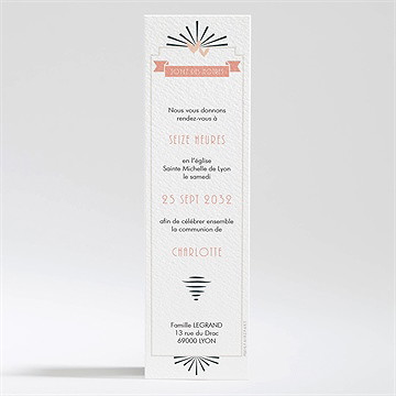 Faire-part communion beauté essentielle - Dos du faire-part