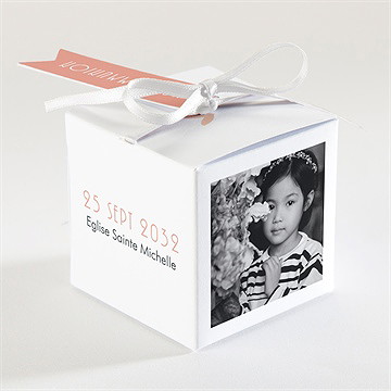 Boîte de dragées communion beauté essentielle - Dos de la boîte