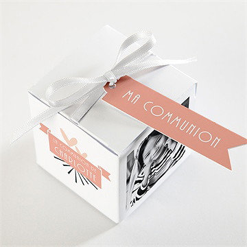 Boîte de dragées communion beauté essentielle - Dessus de la boîte