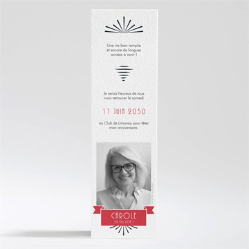 Invitation anniversaire marque page original