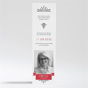 Invitation anniversaire marque page original