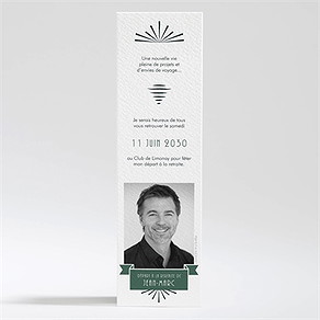 Carte invitation départ à la retraite invitation marque page