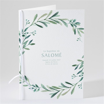 Livret de messe baptême feuilles et or