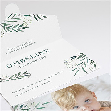 Faire-part naissance all in one végétation - Intérieur du faire-part
