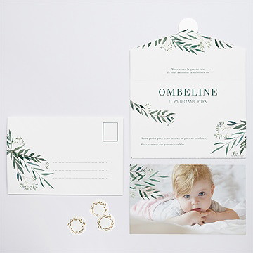 Faire-part naissance all in one végétation - Vue d'ensemble