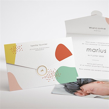 Faire-part naissance vitamine tout en un