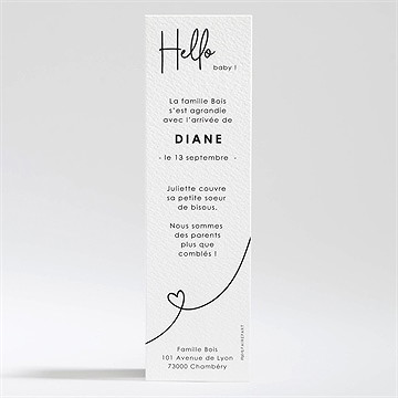 Faire-part naissance hello baby - Dos du faire-part