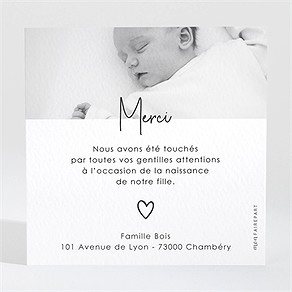 Remerciement naissance hello baby