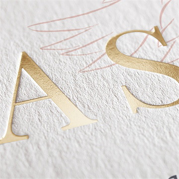 Faire-part mariage l'essentiel en initiales - Détail du faire-part