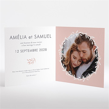 Faire-part mariage l'essentiel en initiales - Intérieur du faire-part