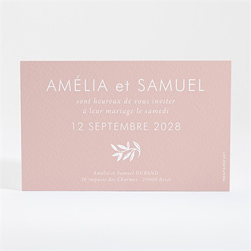 Carton d'invitation mariage l'essentiel en initiales - Dos du carton