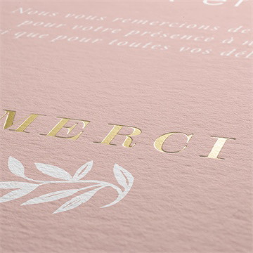 Remerciement mariage l'essentiel en initiales - Détail du remerciement