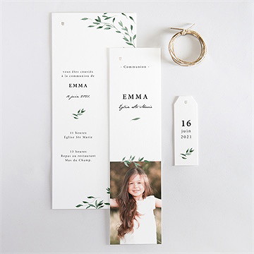 Faire-part communion belle simplicité - Vue d'ensemble