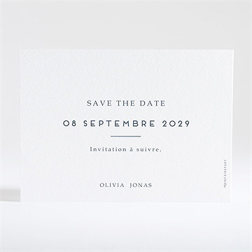 Save the Date mariage délicatesse - Dos de la carte