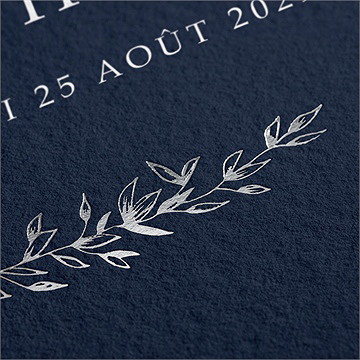 Save the Date mariage bleu minéral - Détail de la carte