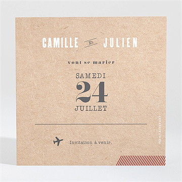 Save the Date mariage voyage voyage - Dos de la carte