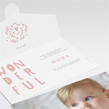 Faire-part naissance rose - Détail du faire-part