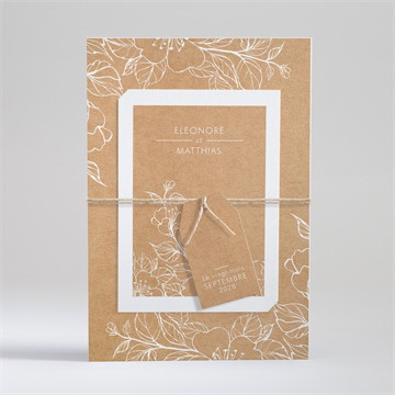 Faire-part mariage gravure élégante