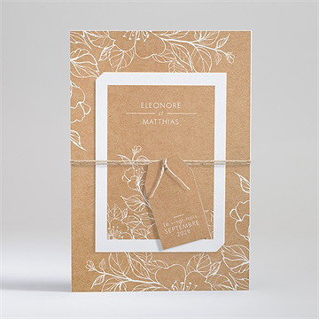 Faire-part mariage gravure élégante