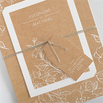 Faire-part mariage gravure élégante - Détail du faire-part