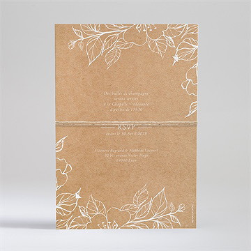 Faire-part mariage gravure élégante - Dos du faire-part