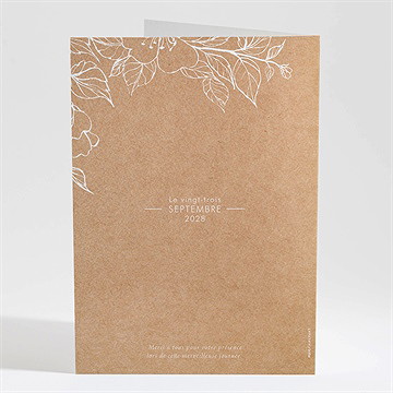 Livret de messe mariage gravure élégante - Dos du livret