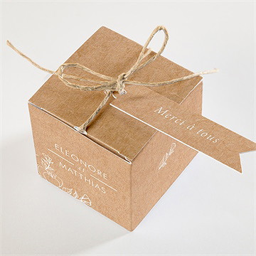 Boîte de dragées mariage gravure élégante - Dessus de la boîte