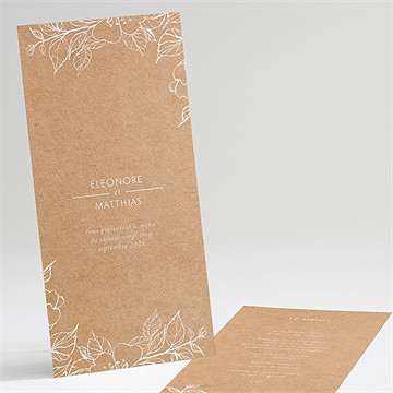 Menu mariage gravure élégante