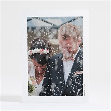 Remerciement mariage gravure élégante - Dos de la carte