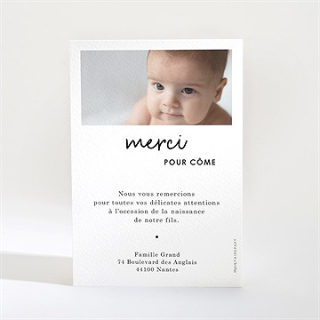 Remerciement naissance hello en photos - Dos de la carte