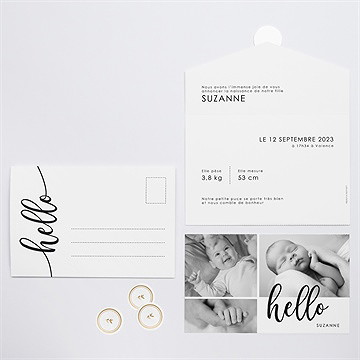 Faire-part naissance hello - Vue d'ensemble