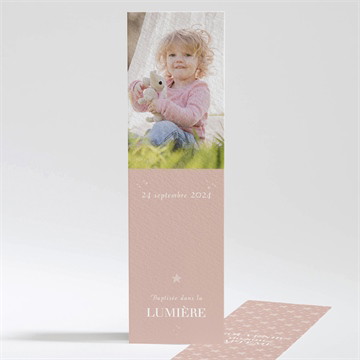 Signet baptême rose thé