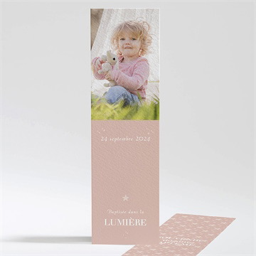 Signet baptême rose thé