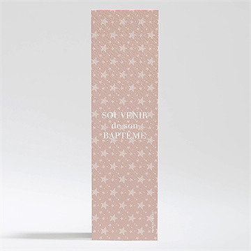 Signet baptême rose thé - Dos du signet