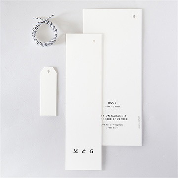 Faire-part mariage epuré - Dos du faire-part