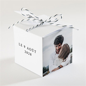 Boîte de dragées mariage epuré - Dos de la boîte