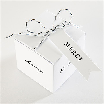 Boîte de dragées mariage epuré - Dessus de la boîte