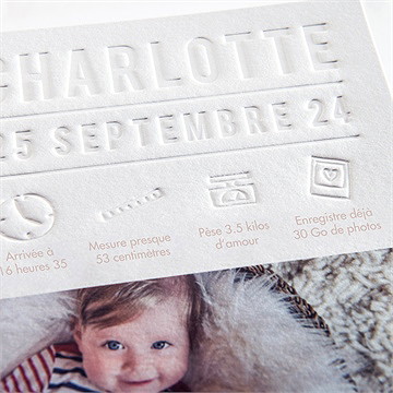 Faire-part naissance unique - Détail du faire-part