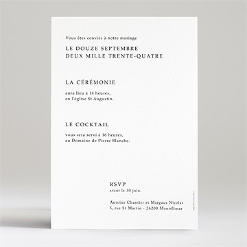 Faire-part mariage lettering - Dos du faire-part