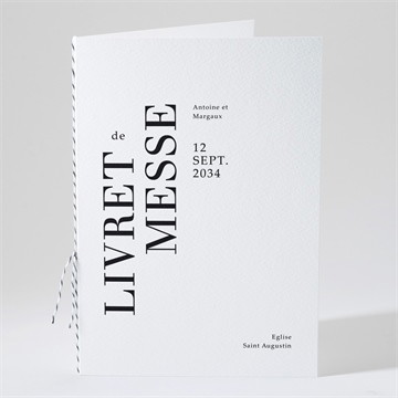 Livret de messe mariage lettering